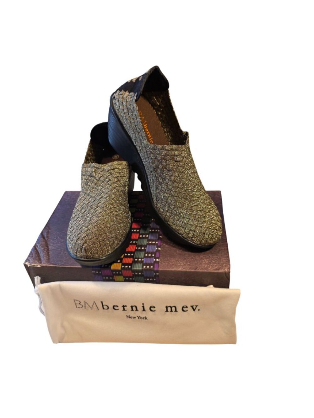Bernie Mev Gem Bronze Women’s NIB Woven Comfort Shoes